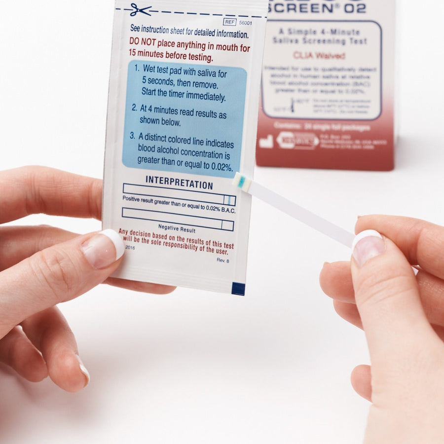 AlcoScreen 02 CLIA Waved Saliva Alcohol Test Strip - (1 Test Strip) 56001 - 9102 Alcohol,Saliva Test Chematics